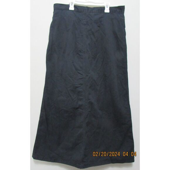 HOLLYWOOD THE JEAN PEOPLE COTTON MAXI SKIRT SIZE 32 (14/15) BLACK W/ PINSTRIPES - Picture 7 of 10